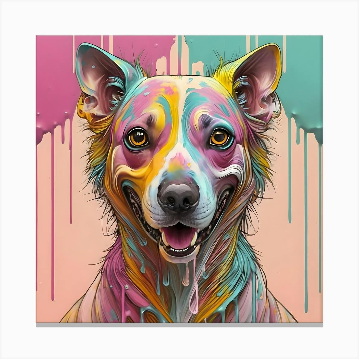 Colorful dog wall art sale