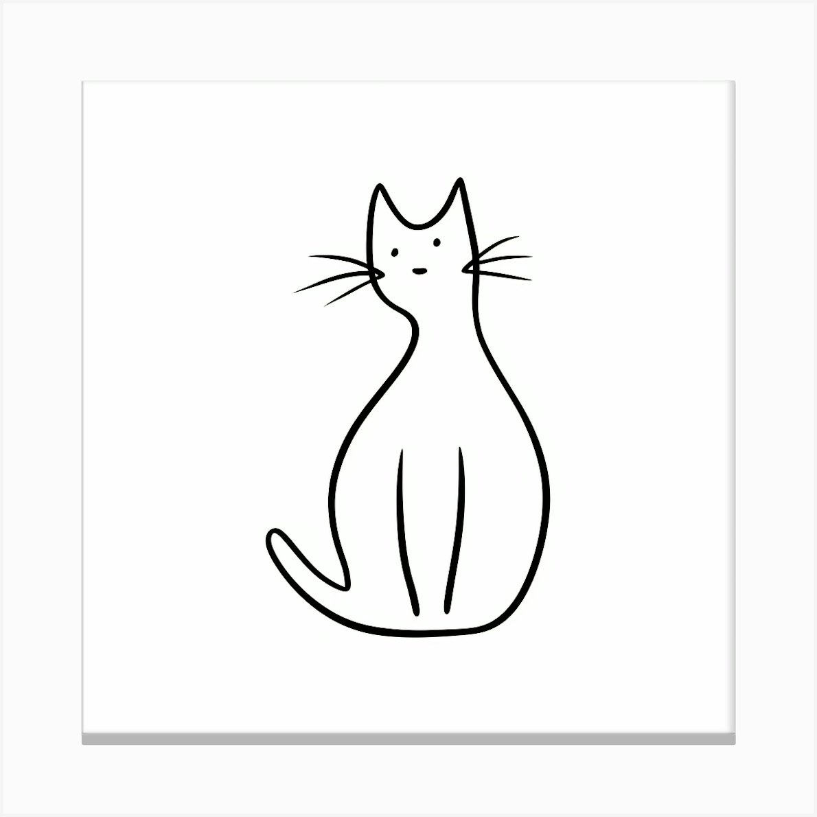 Single Line Cat Drawing Canvas Print by KReations - Fy