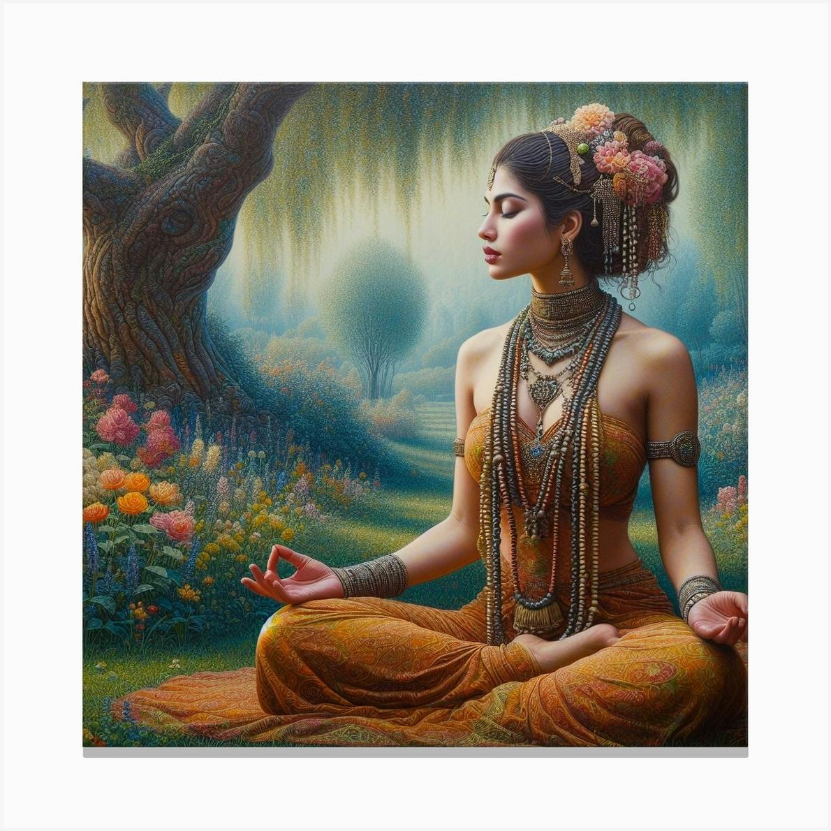 Lady in Meditation cheapest Framed canvas