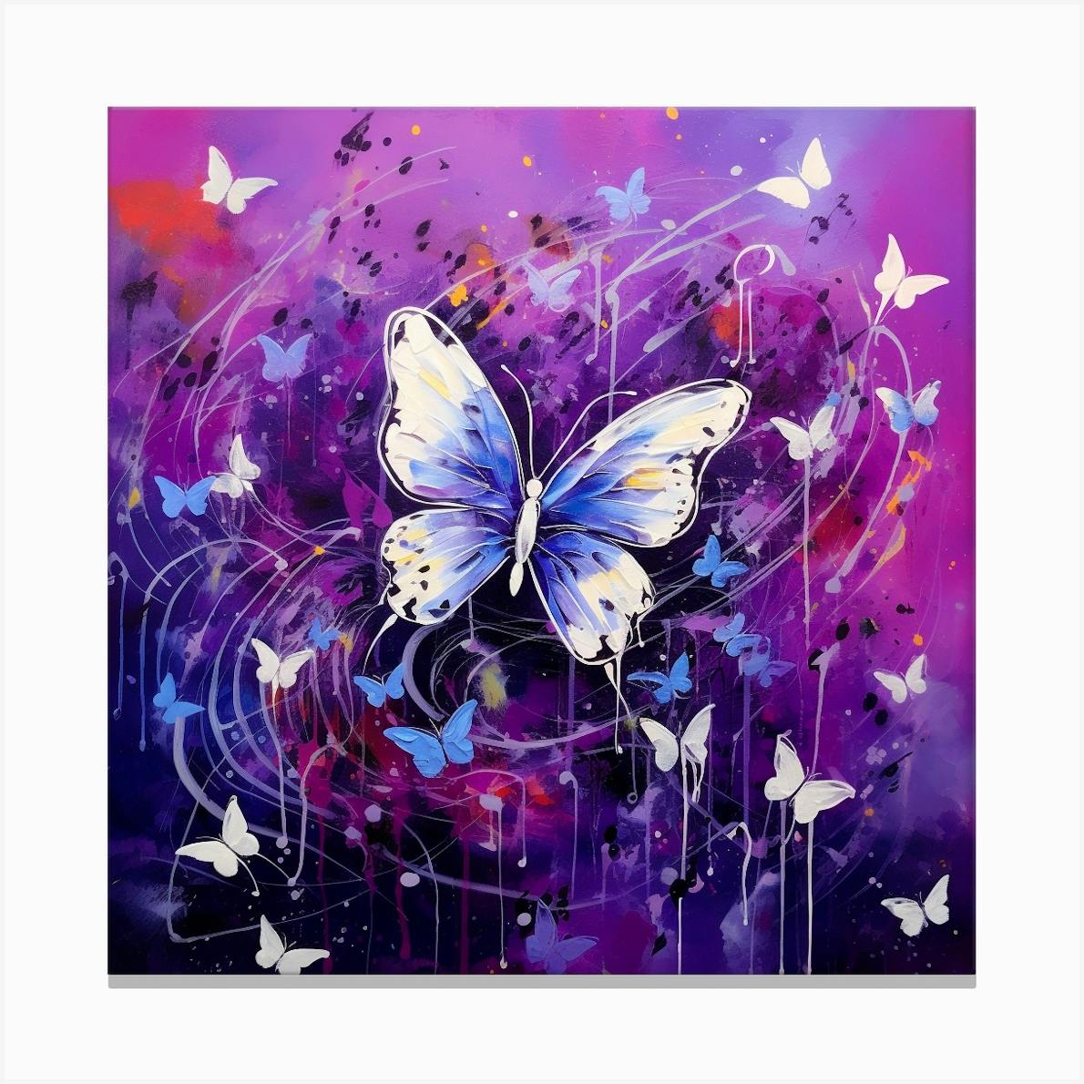 Two Butterfly Paintings shops on Canvas - 21x10