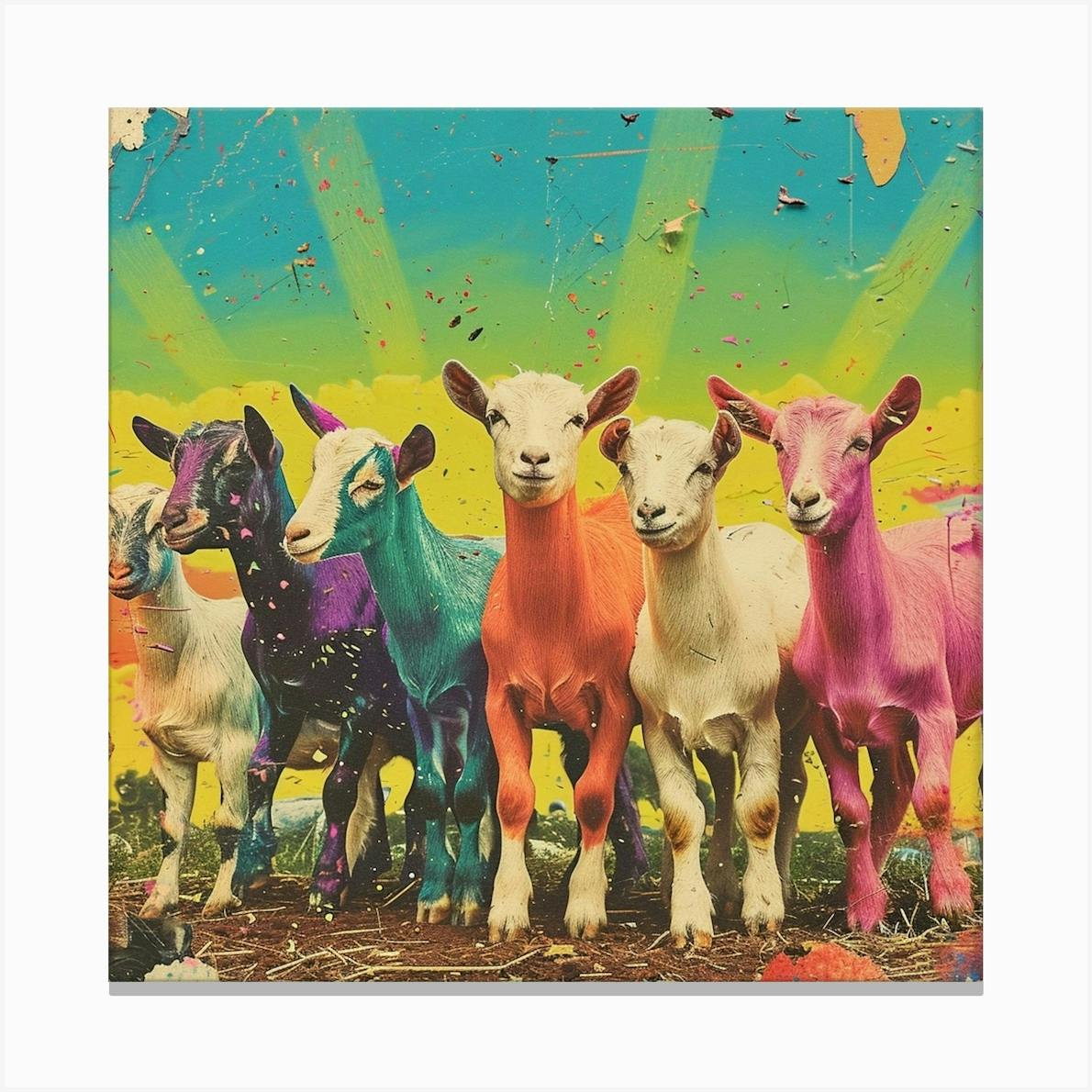 ARTCANVAS outlet Goat Farm Animal Canvas Art Print