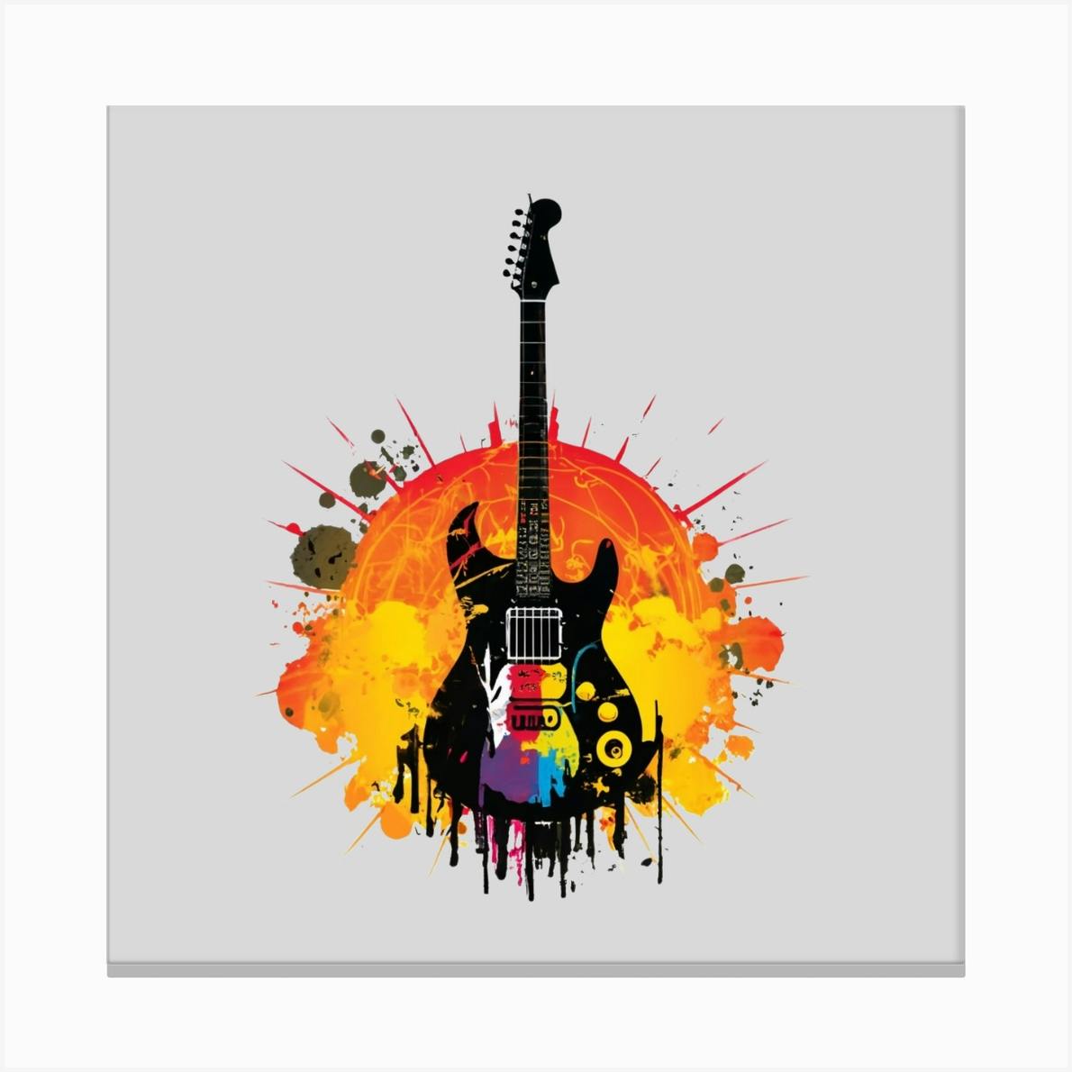 Electric Guitar Canvas Print by The Artful House Fy