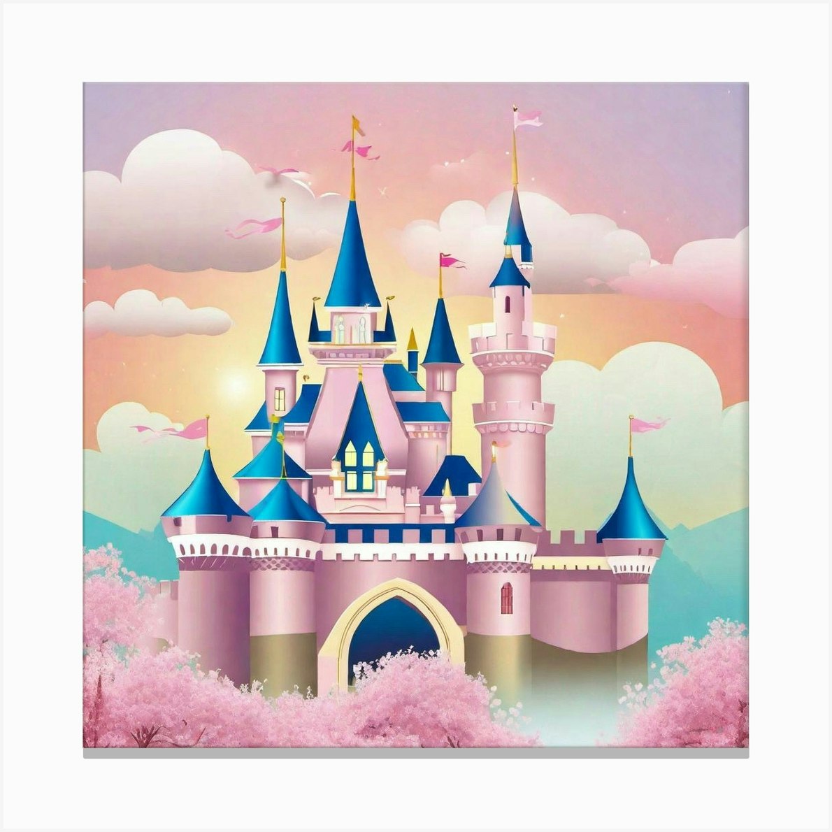 Disney Princess Castle Canvas Print By Noctarius Fy 4459