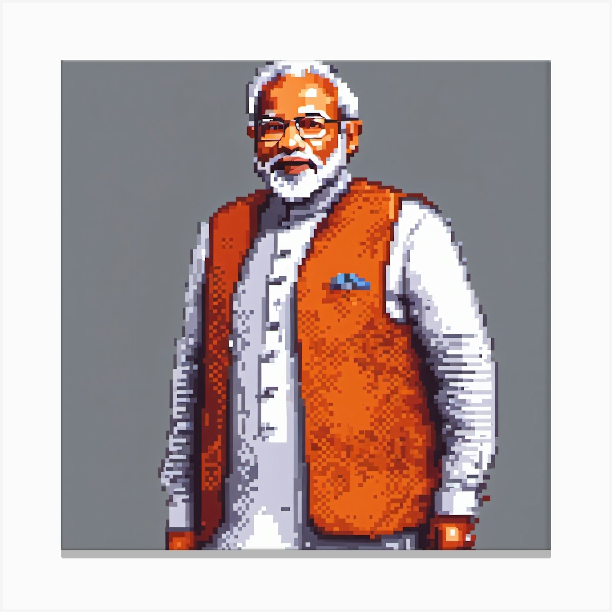 Modi Pixel Art Canvas Print by Muddasir Fy