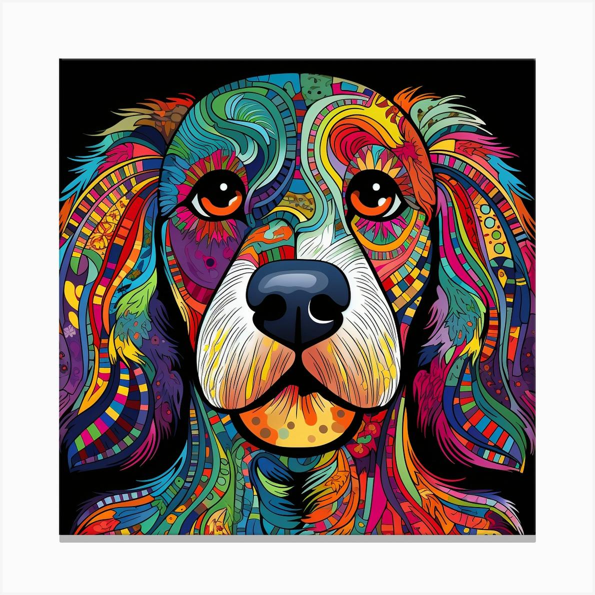 楽天 Psychedelic Dog Fy - Kbauermeister by Print Art 4 絵画