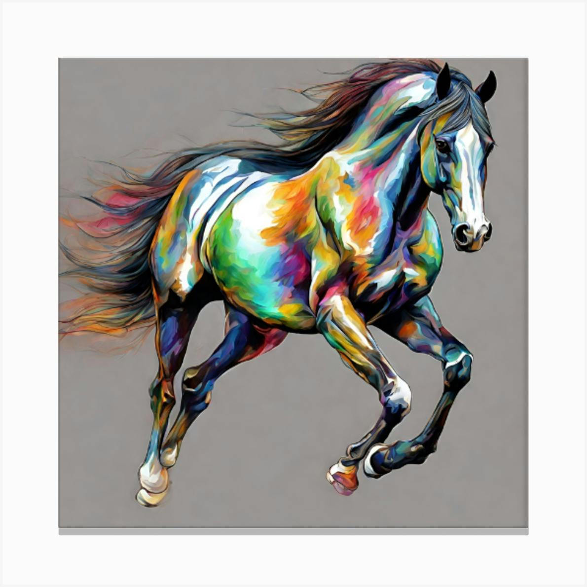 Horse Large Canvas, Horse Art, Color Wrapped Horse 1, Abstract Horse Canvas Print, Abstract Colorful Horse Portrait shops