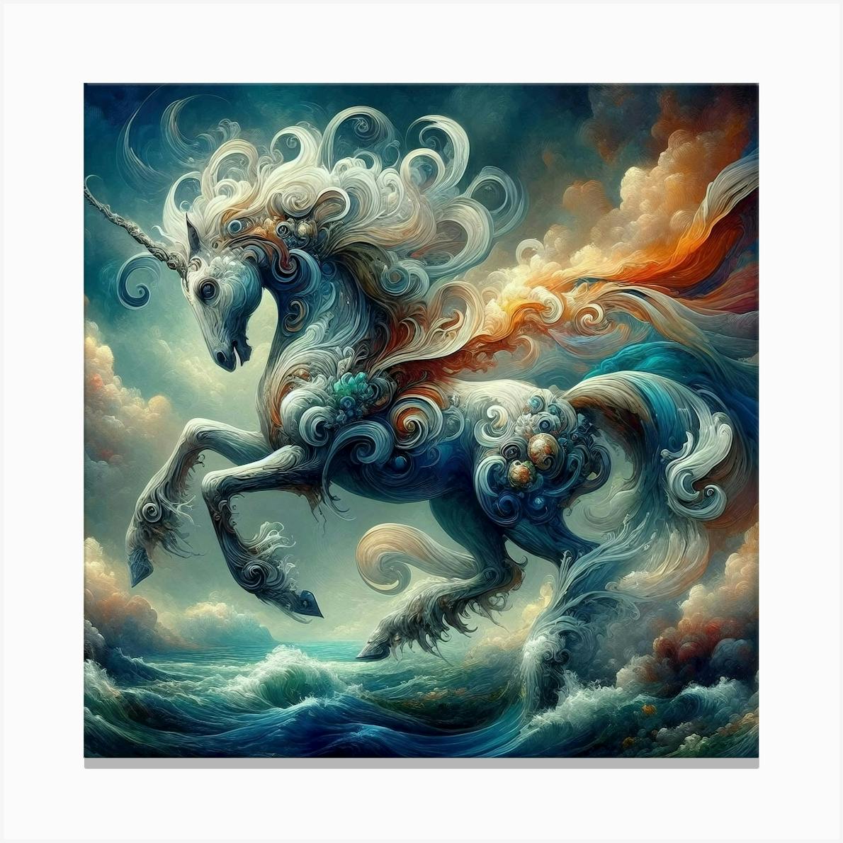版画 Unicorn Volleyball print Paint by numbers - Red Unicorn – Figured'Art