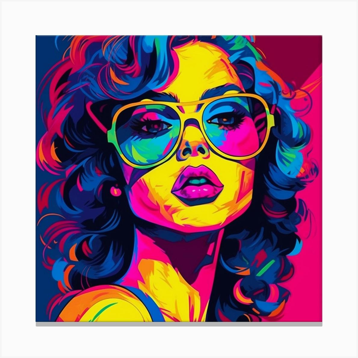 Girl With Headphones Pop Art 1 Canvas Print by Art-Syndicate