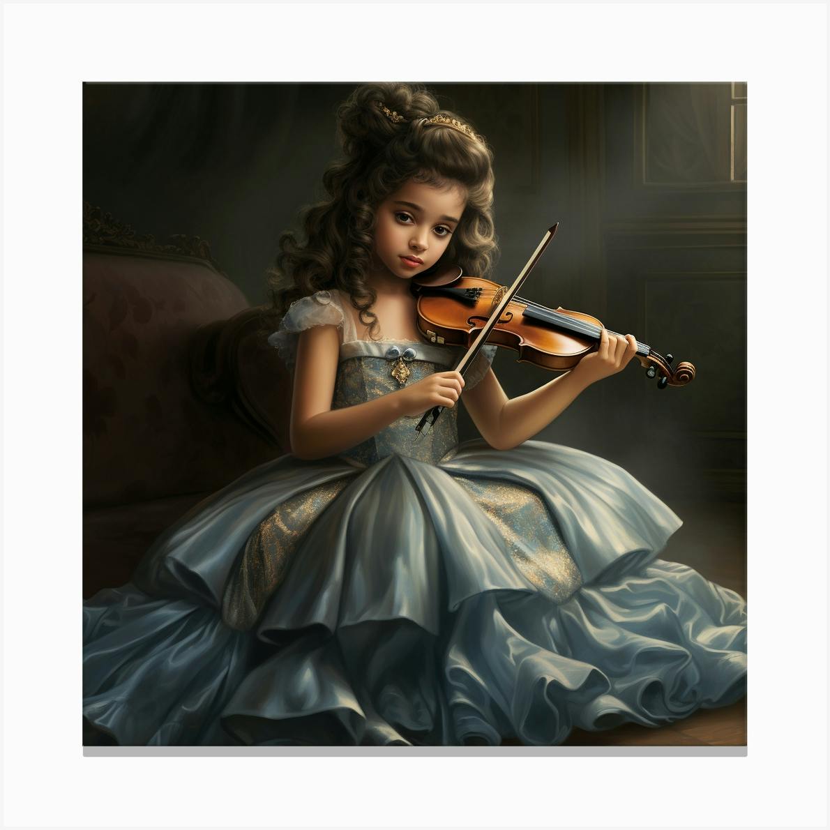 肉筆☆油絵☆F20号『woman playing violin』ピカソ/模写 Little Girl Playing Violin 1 Art Print by Bella Luna - Fy