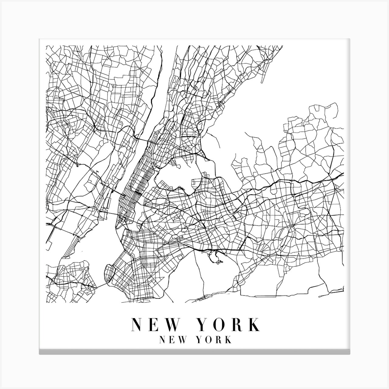 New York New York Street Map Minimal Square Art Print by Typologie ...