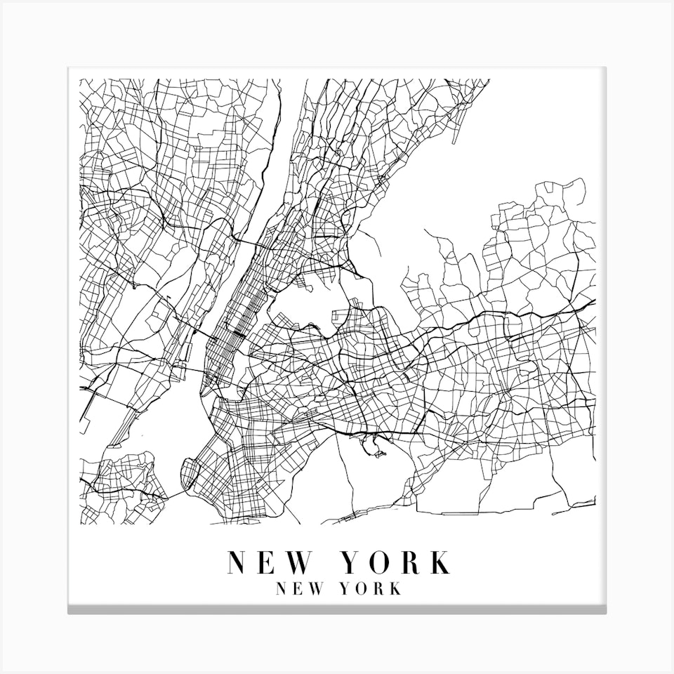 New York New York Street Map Minimal Square Art Print by Typologie ...