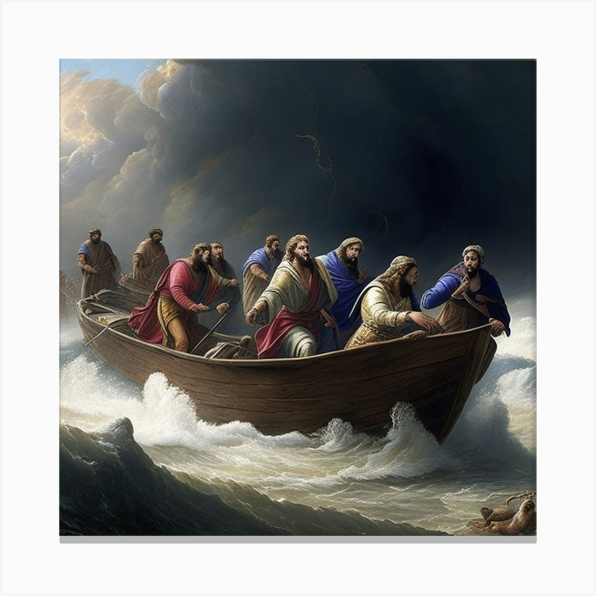 Christ In The Boat Canvas Print by balram giri - Fy