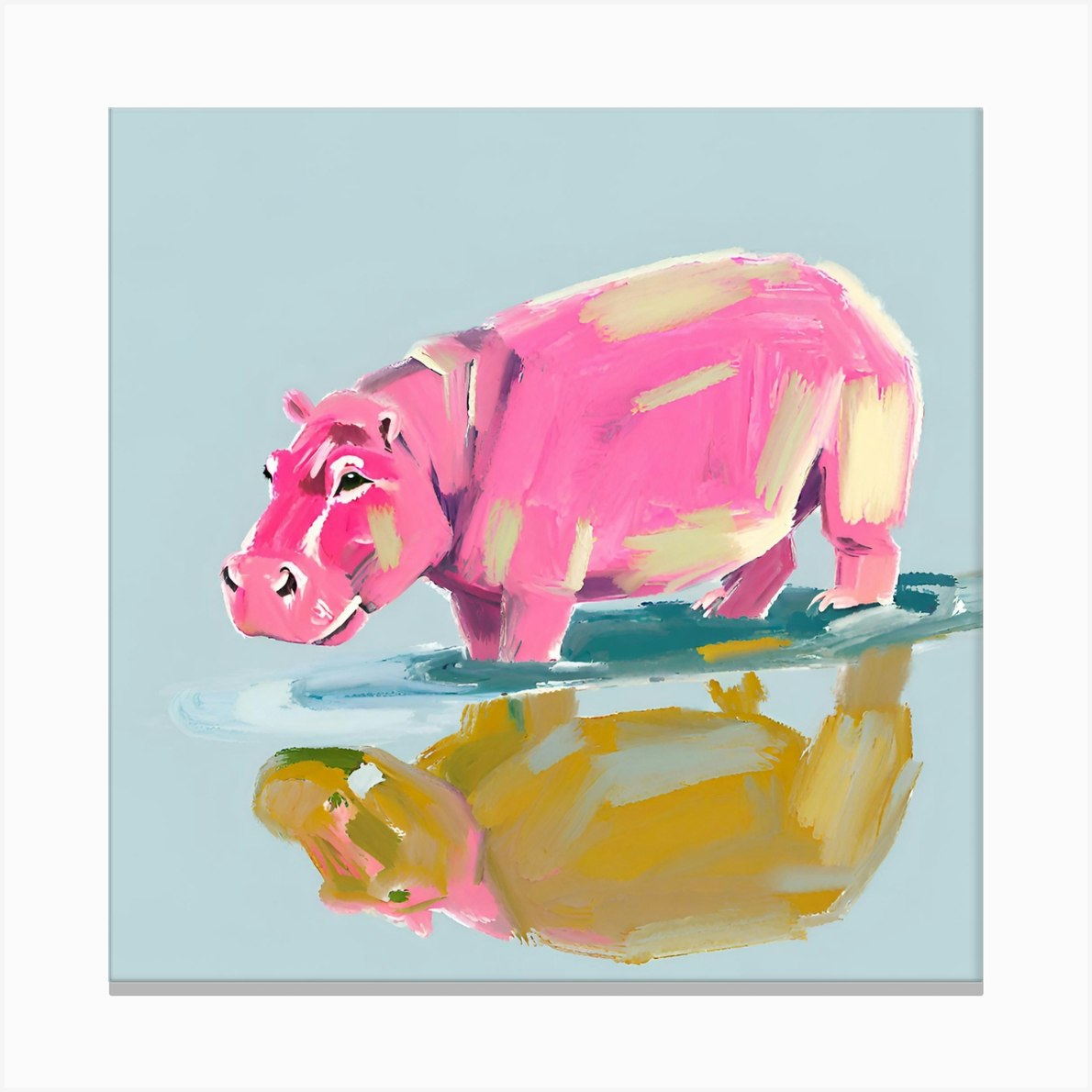 Hippopotamus 02 1 Canvas Print by Lisa Baum - Fy