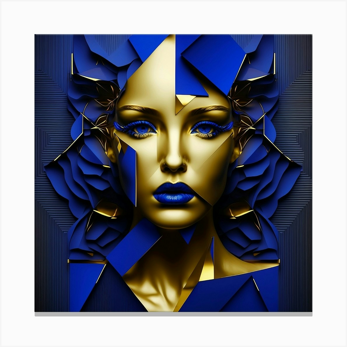 Blue And Gold Abstract Art 1 Canvas Print by Dreamer7 Fy