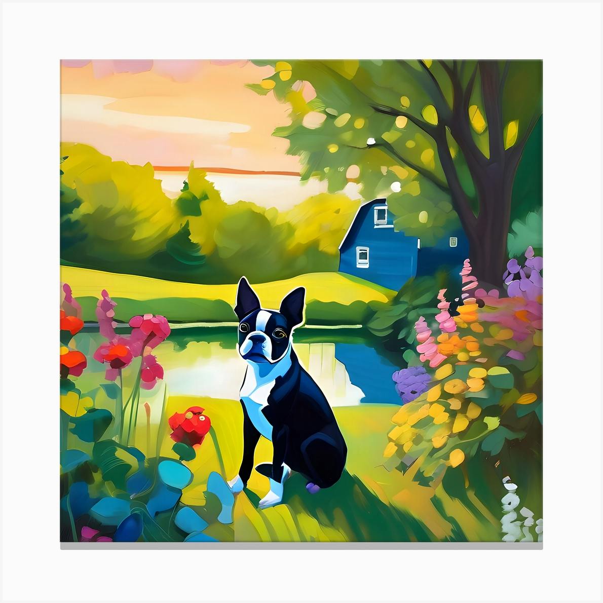 Marc Tetro Boston outlets Terrier 12x12 print on canvas