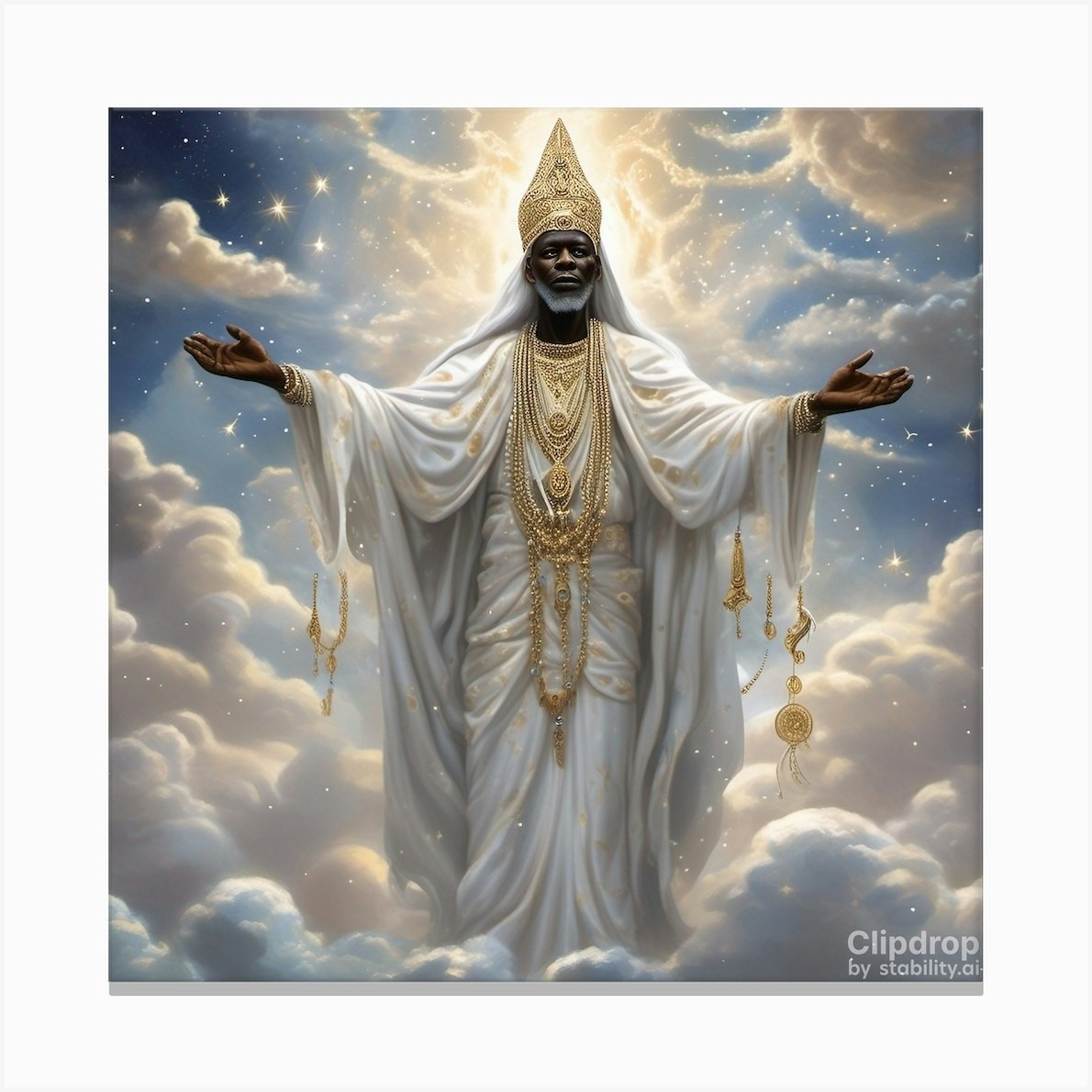 Obatala Ai 5 Canvas Print by AFRICOMBS - Fy