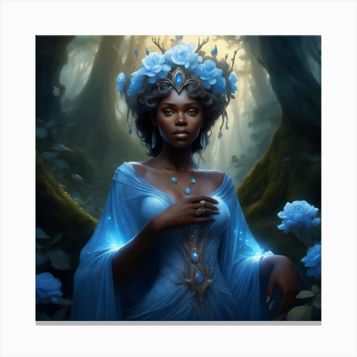 Canvas Painting on sale - Nubian Fairy Goddess