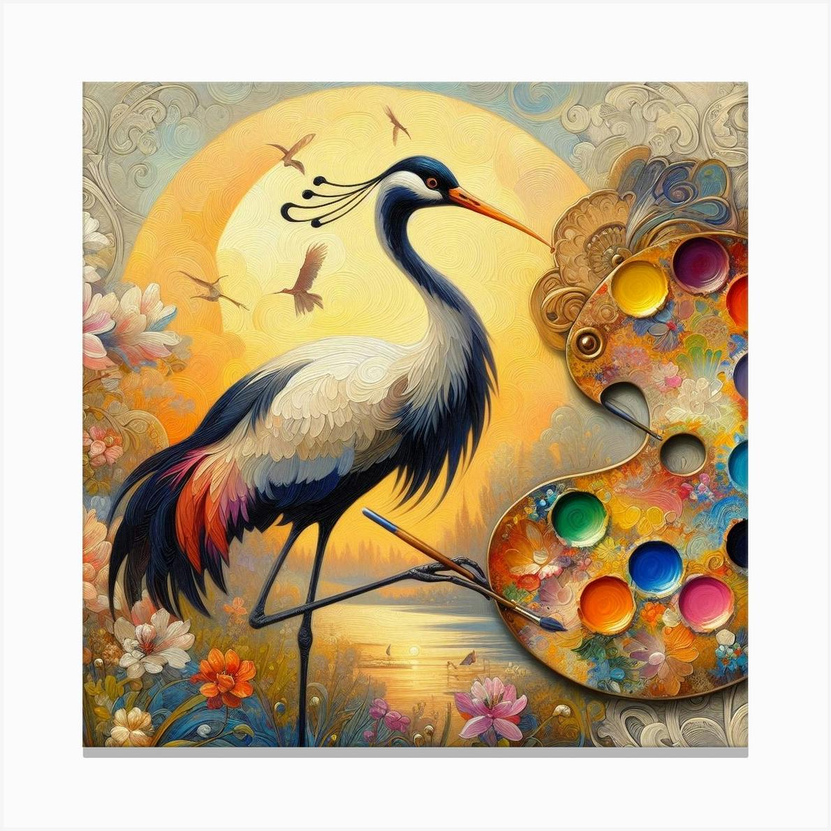 ARTCANVAS Crane Colorful Animal Bird Canvas Art Print popular