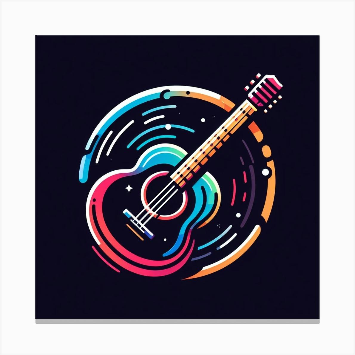 Abstract Acoustic Guitar 1 Canvas Print