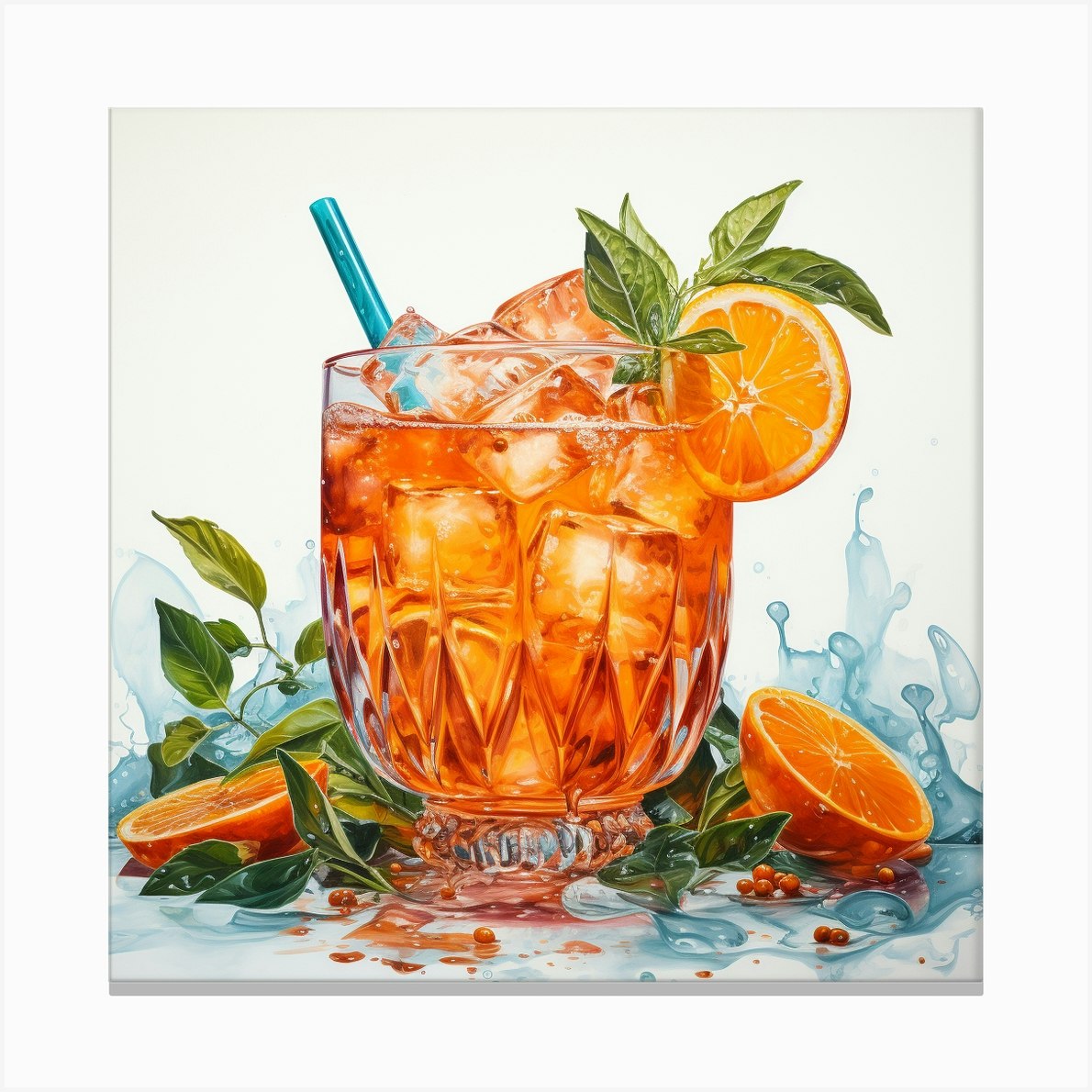 Aperol Spritz Art 17 Canvas Print by Monika - Fy