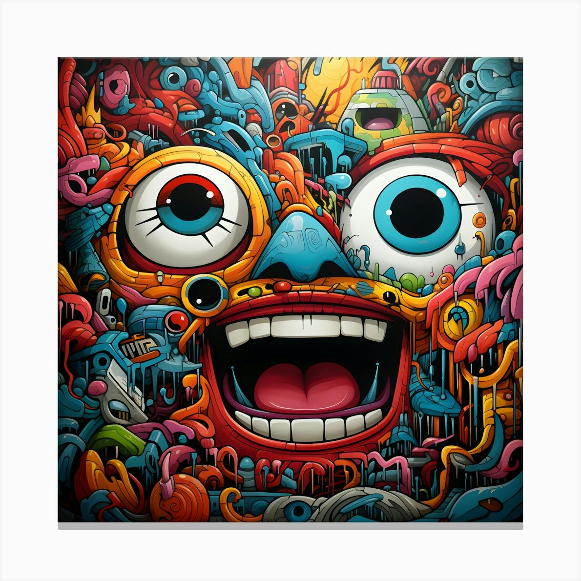 ミステリアスアイ / 油絵 Psychedelic Art 1 Canvas Print by artistai - Fy