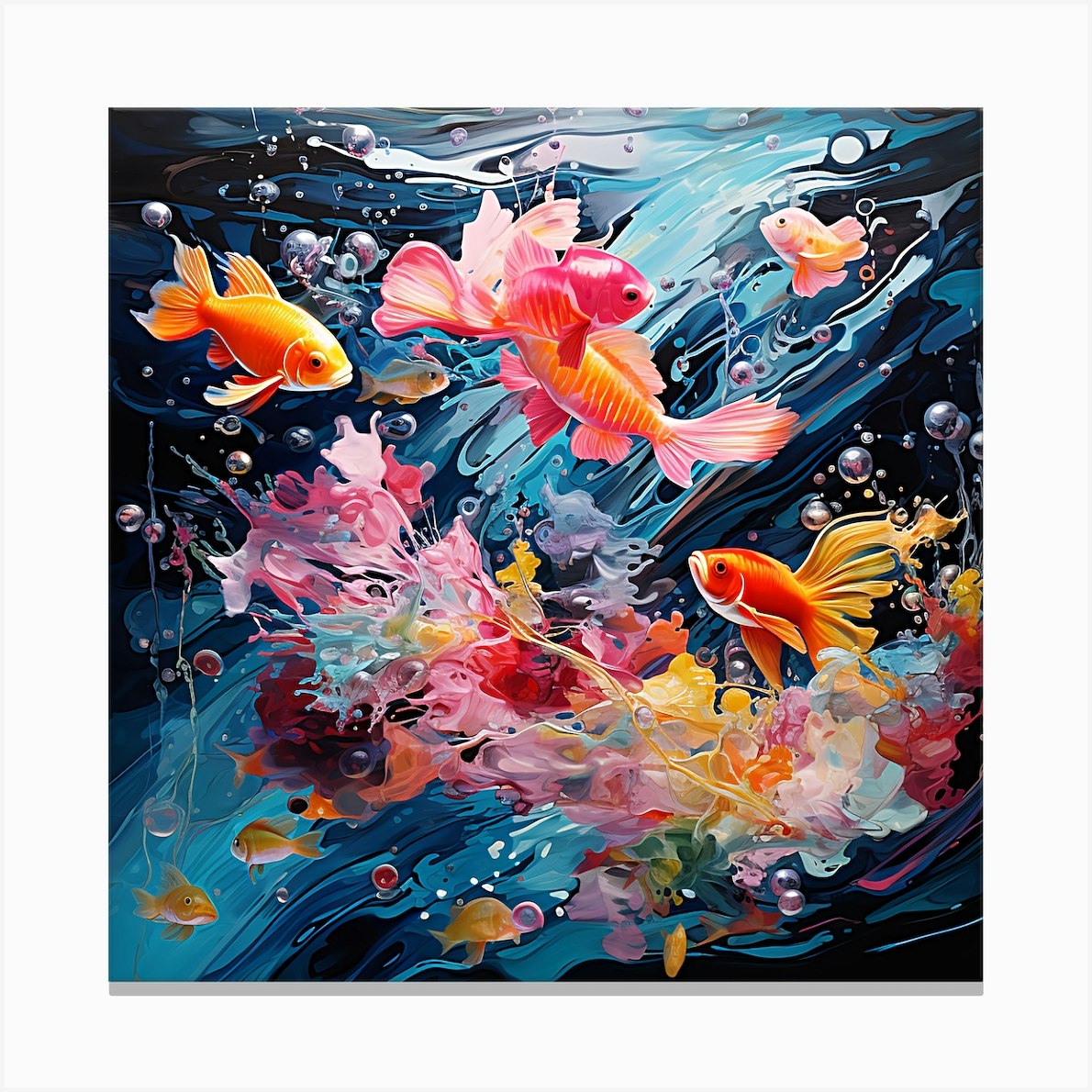Goldfish Painting Canvas Print by Yanfrommars Fy