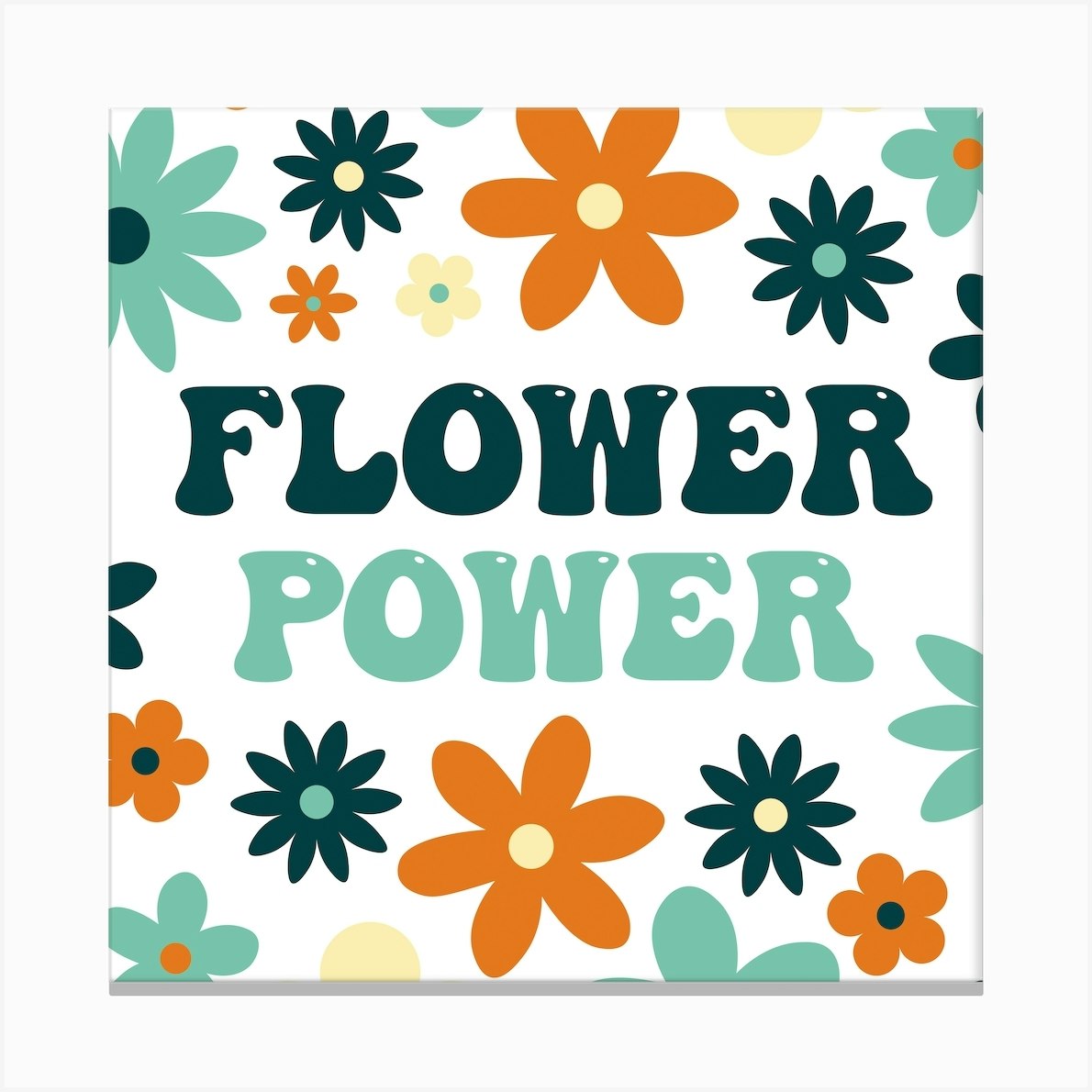 Flower Power Bright Square Canvas Print by Saskia Lucy Fy