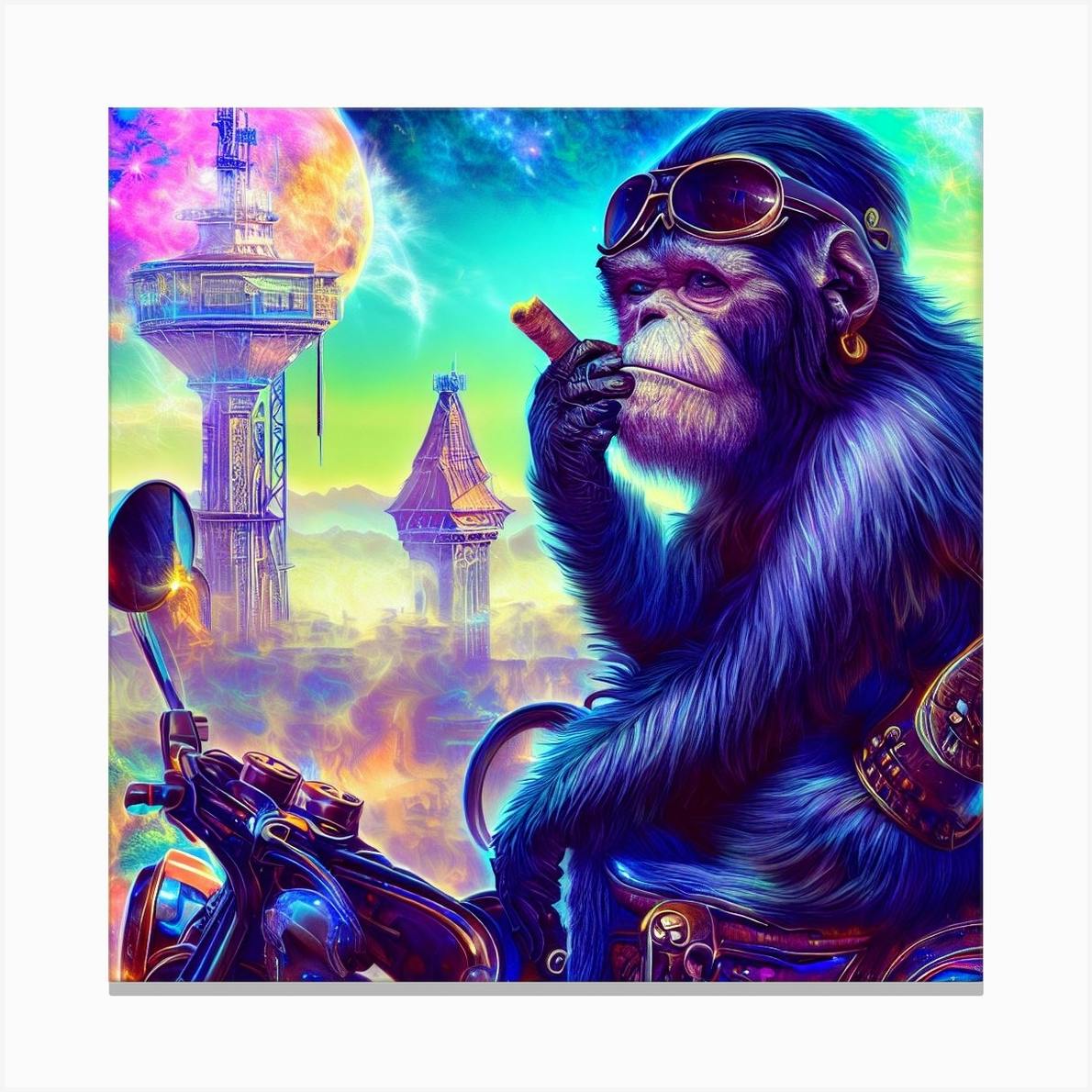 ART PRINT fashion - Monkeys Blue Radiance