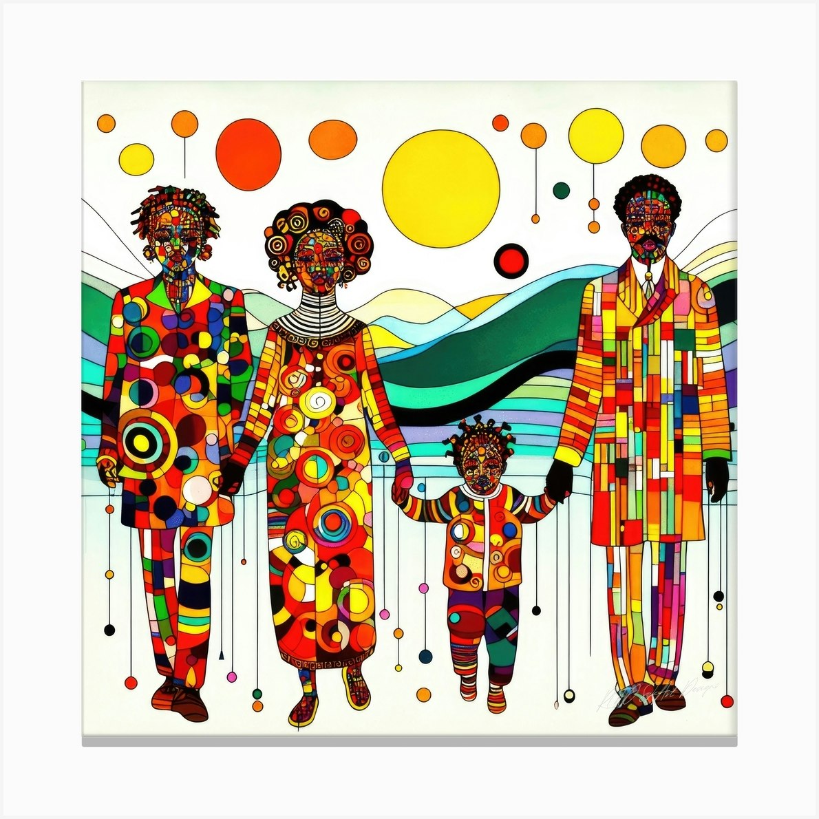 Family Day 2024 Inspired Family Holiday Canvas Print by SykArt