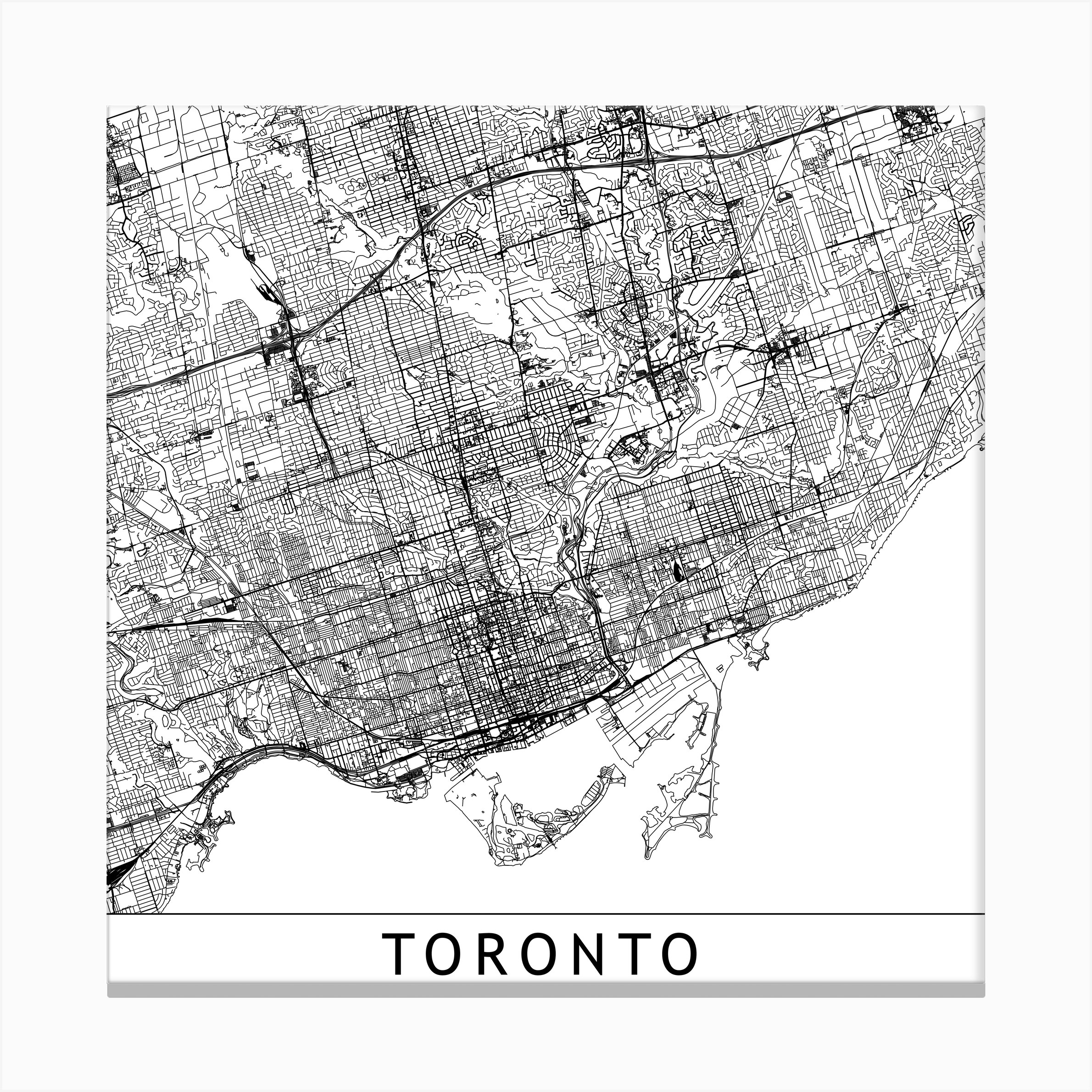 Toronto Map Canvas Print by multipliCITY - Fy