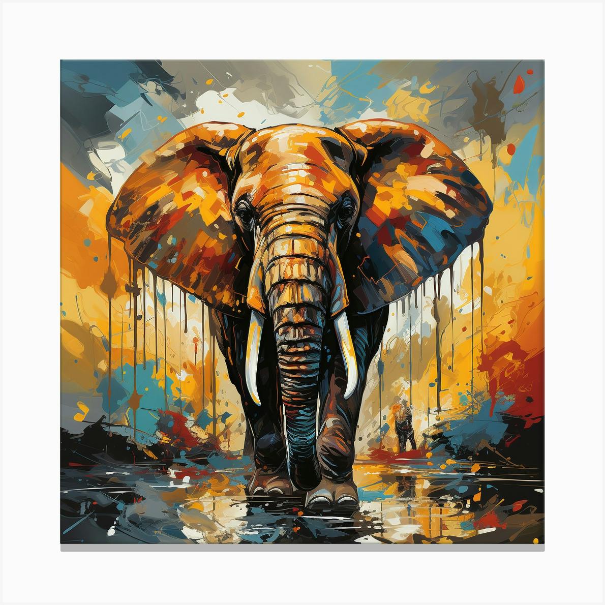 Elephant canvas art discount