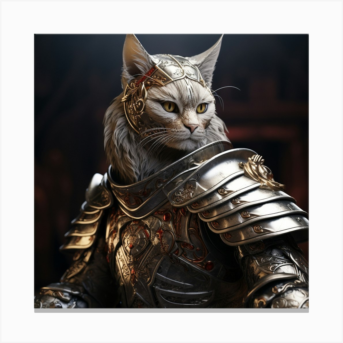 Cat In Armor Canvas Print by Terence westwood Fy