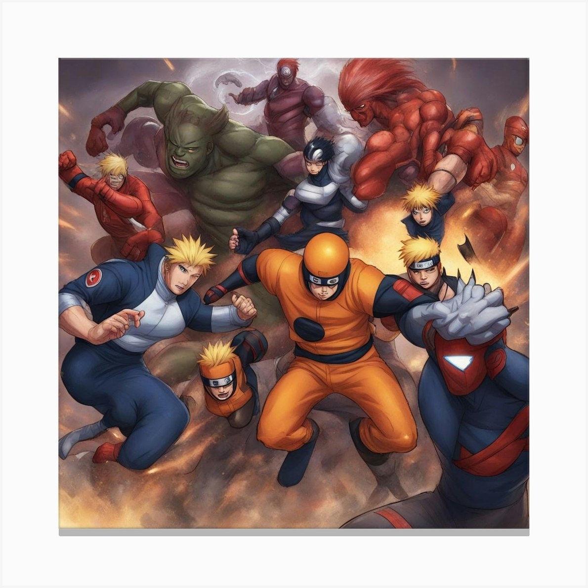 Naruto Vs Naruto Canvas Print by ContemporyArt Fy