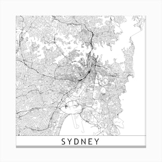 Sydney Map Art Print by multipliCITY - Fy