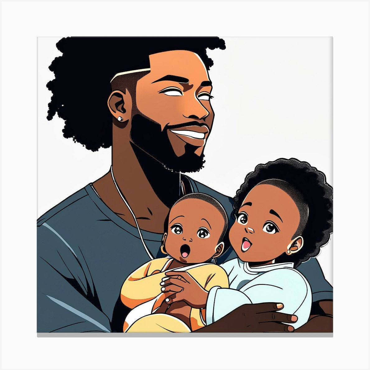 Afro Dad Canvas Print by R.D.B - Fy