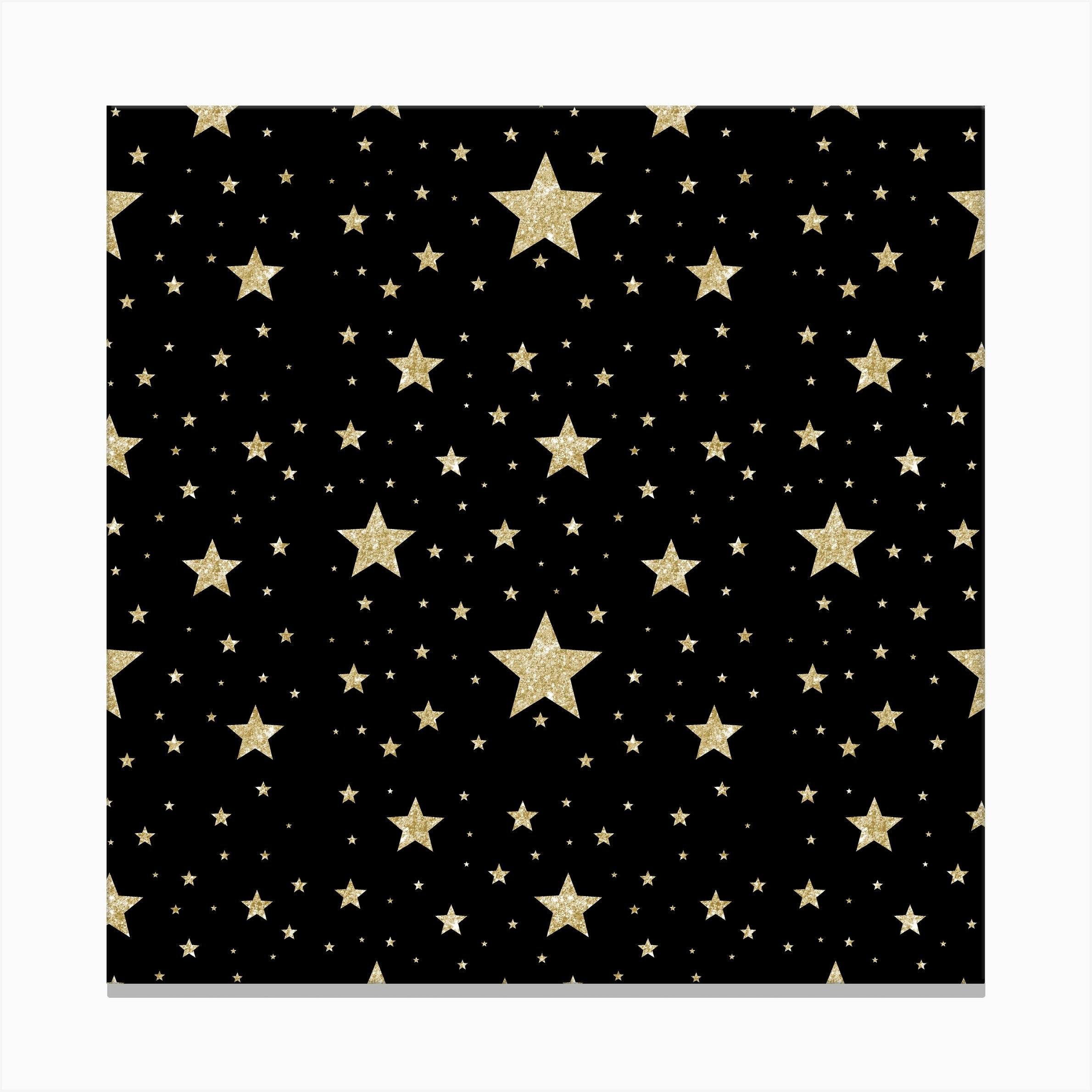 Gold Stars Pattern Canvas Print by Bainai - Fy