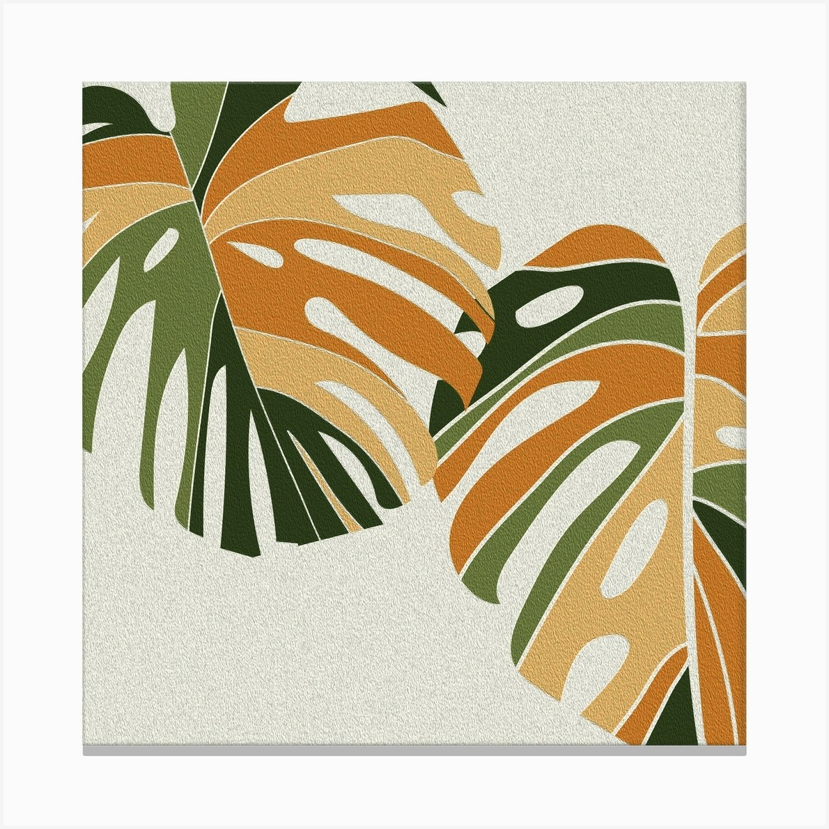 Monstera Leaves Plants Leaves Monstera Boho Retro Boho Bohemian Canvas ...