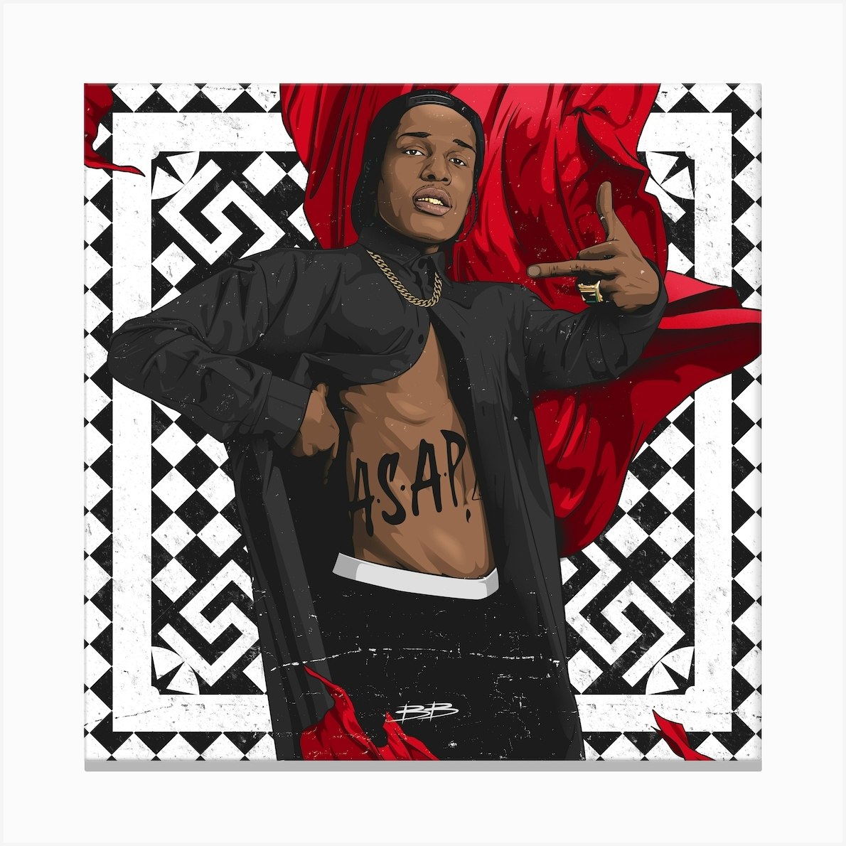 Asap Rocky Canvas Print by BokkaBoom - Fy