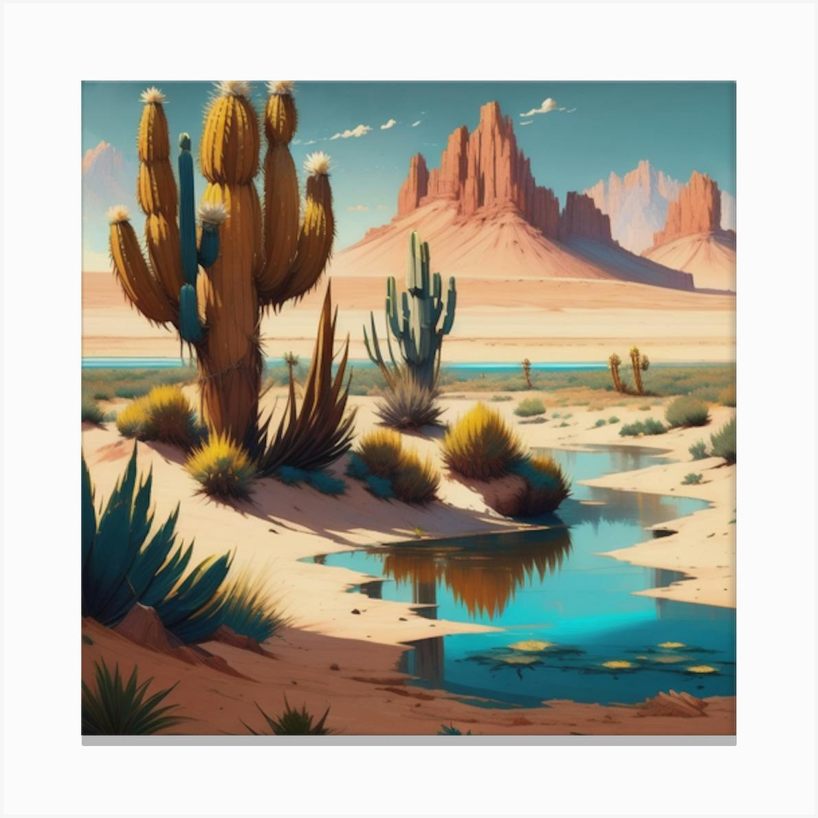 Retro Desert Oasis - outlets Acrylic Wall Art Print, 12