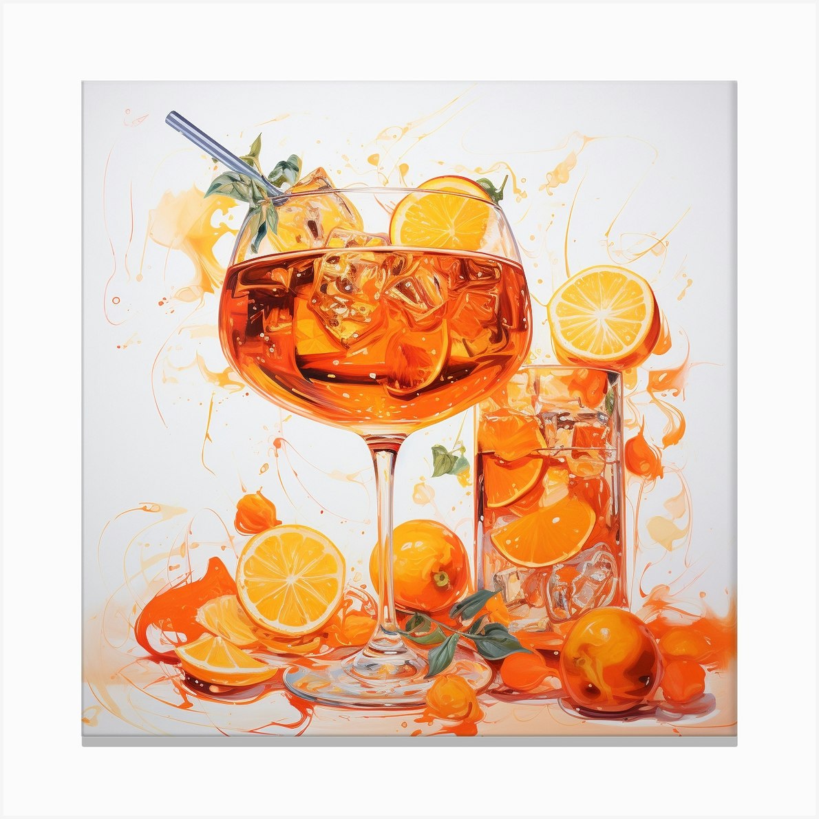 Aperol Spritz Art 114 Canvas Print By Monika - Fy