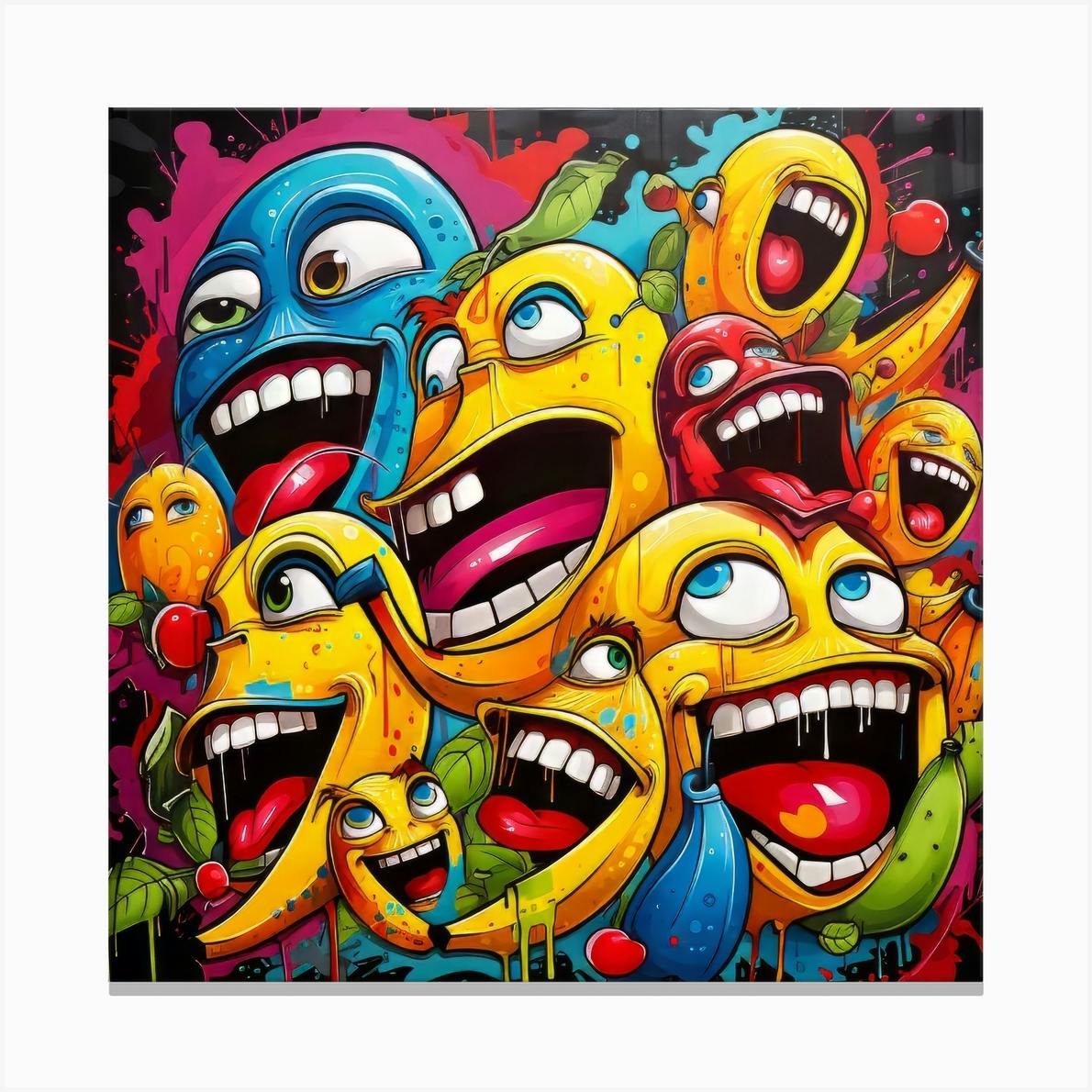 FROMグラフィティーアート3点セット\"3rother\" Set of 3 Graffiti Figure Kaws Art pieces canvas wall home