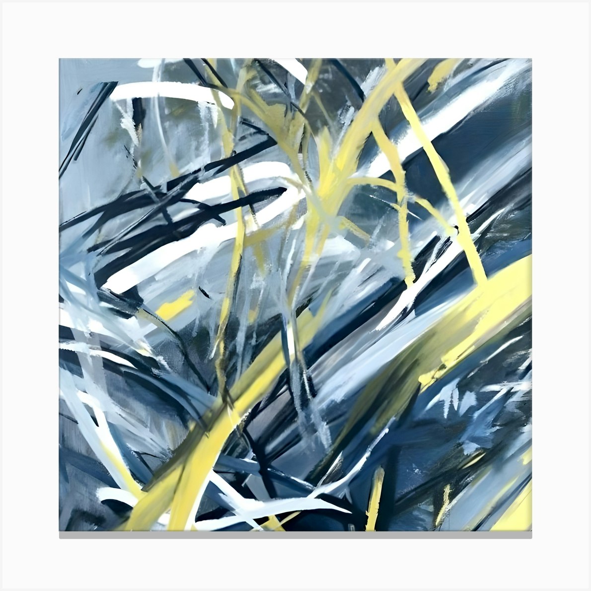 Abstract Of Yellow And Blue Canvas Print by Two Six Media Fy