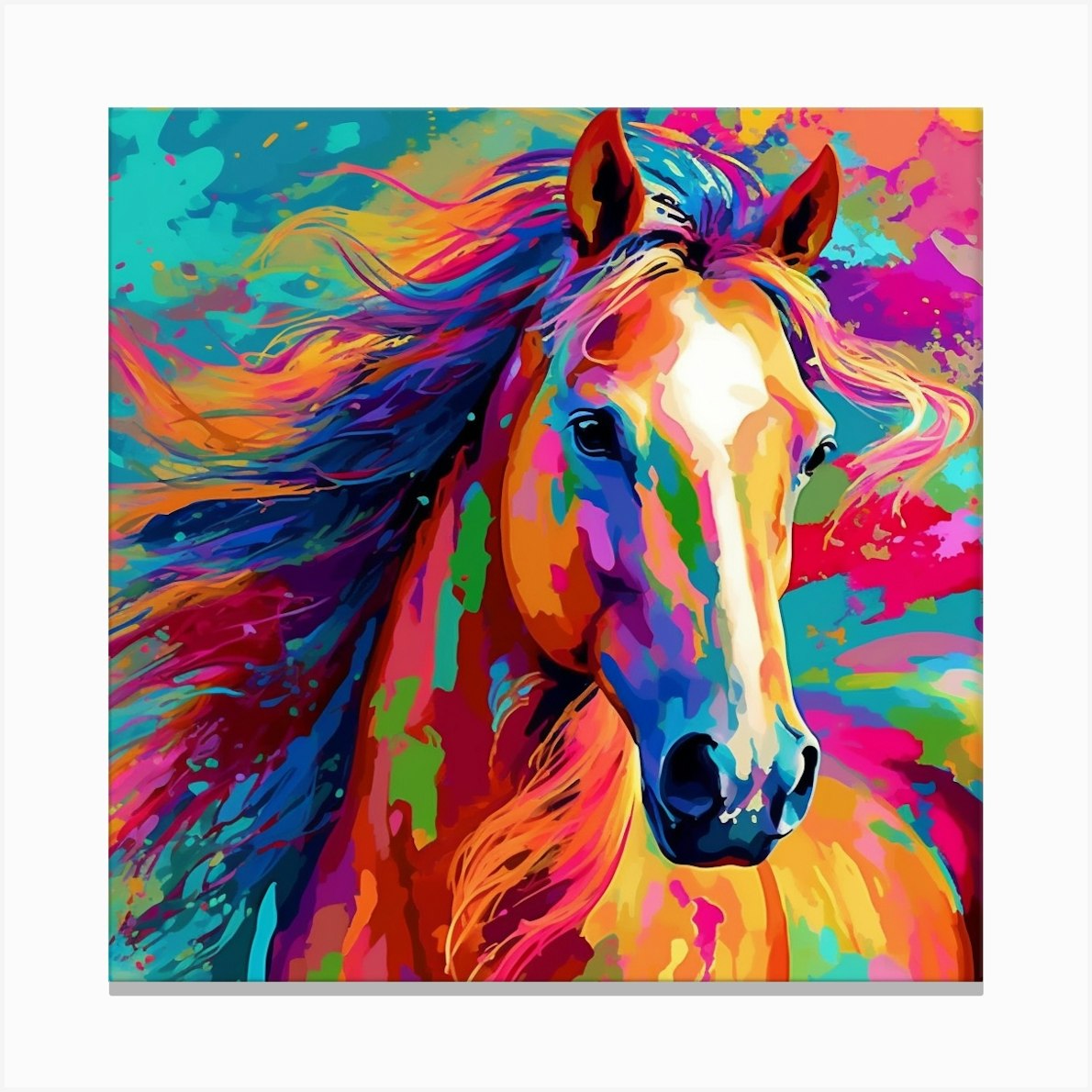 Colorful Horse Painting 2 Canvas Print by Bella Luna - Fy