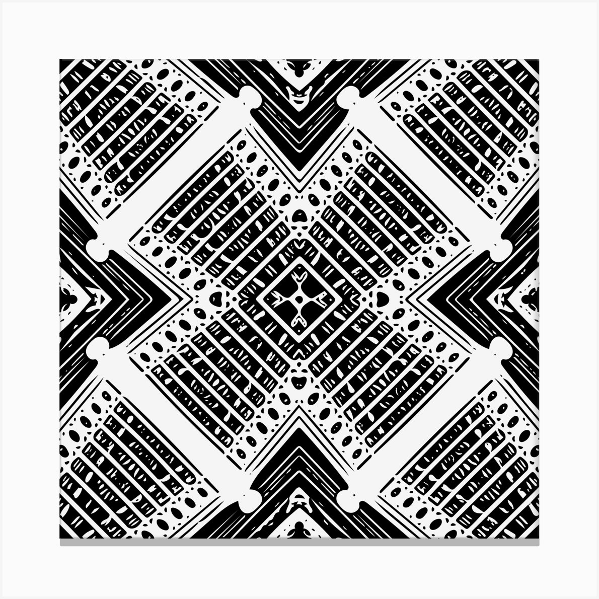 Black And White Modern Texture Seamless Print Fabric Pattern Canvas Print by Salmanaz Fy