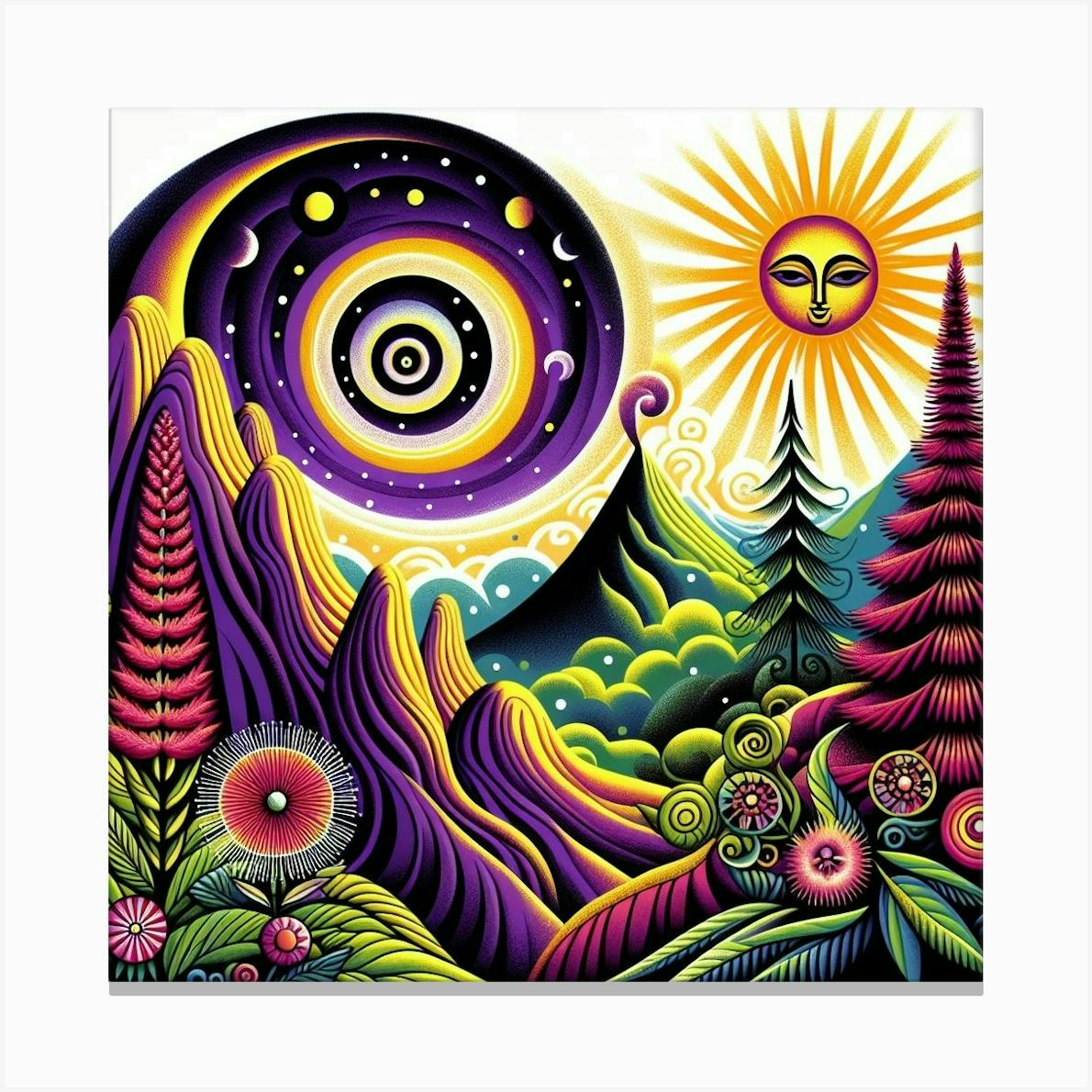 Trippy mountain painting hotsell