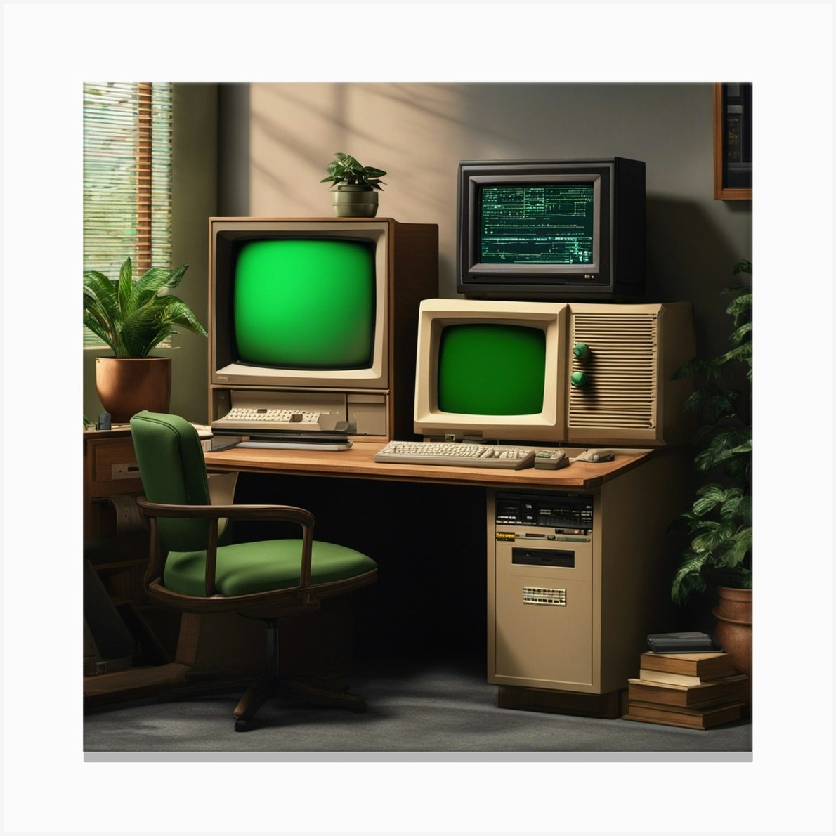 Computer Desk Stock Videos & RoyaltyFree Footage Canvas Print by