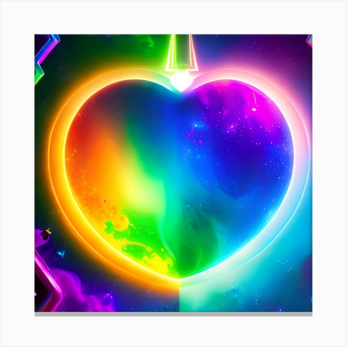 Rainbow Love Heart Symbol 10 Canvas Print by StrangeForce - Fy