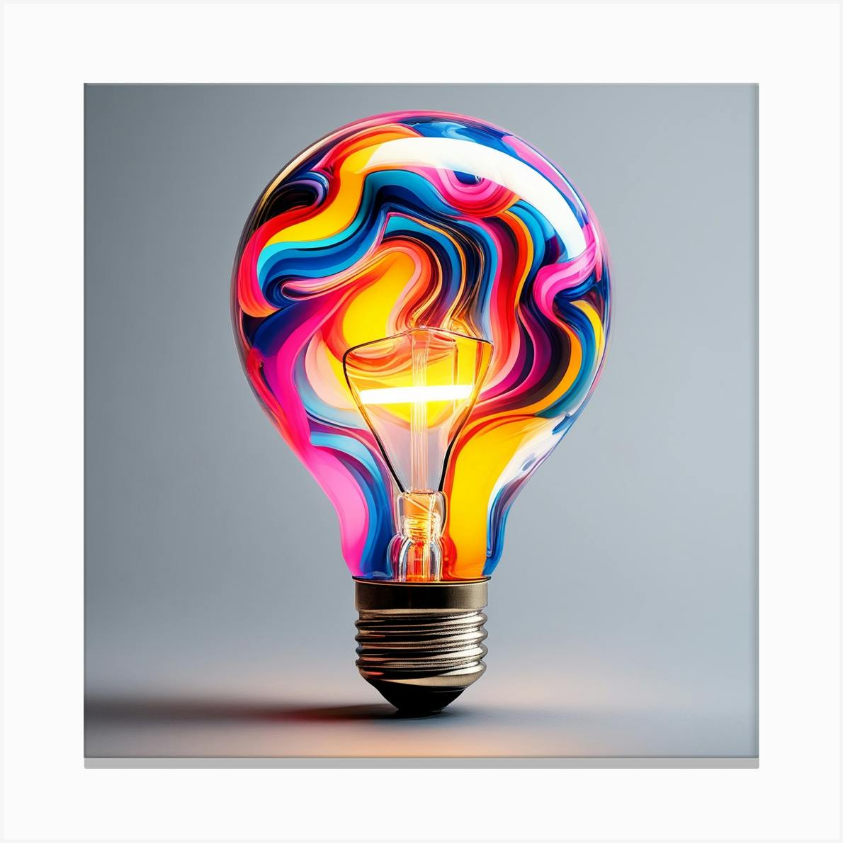 Colorful Light Bulb Canvas Print