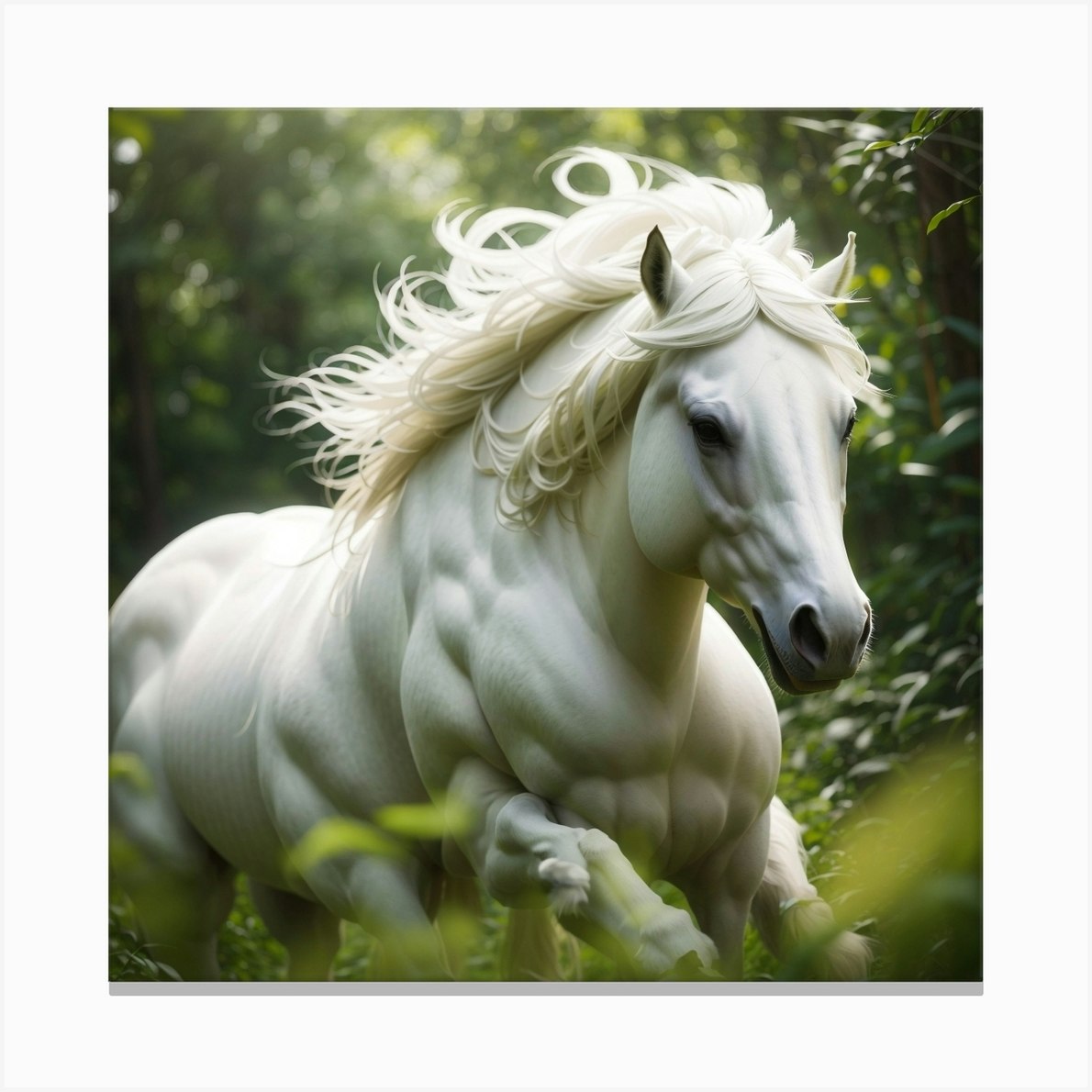 Beautiful White Horse Canvas Print by VersaSphere Fy