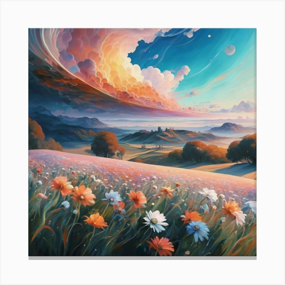 Sky With Flowers Canvas Print by Balram giri - Fy